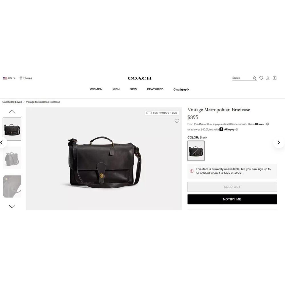 Coach Vintage Classic Metropolitan Crossbody Briefcase Leather 5180 - Picture 16 of 16